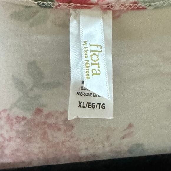 Flora by Flora Nikrooz Floral Kimono Robe Womens XL Wrap Belted Lounge Sleepwear - Picture 3 of 6